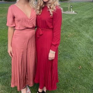 Red long sleeve dress